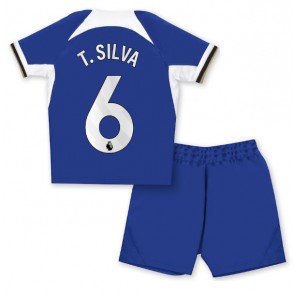 Lacne Dětský Futbalové dres Chelsea Thiago Silva #6 2023-24 Krátky Rukáv - Domáci (+ trenírky)